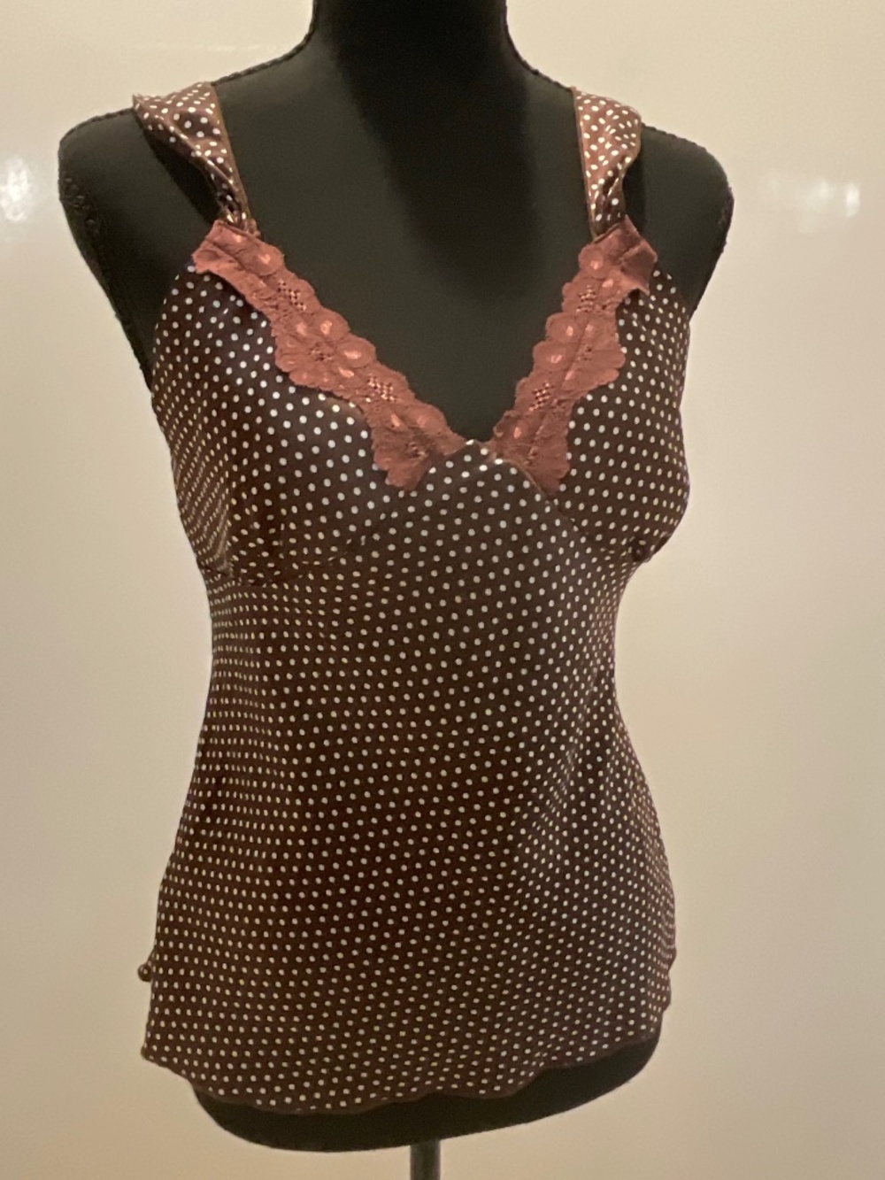 Satin Polka Dot lace cami